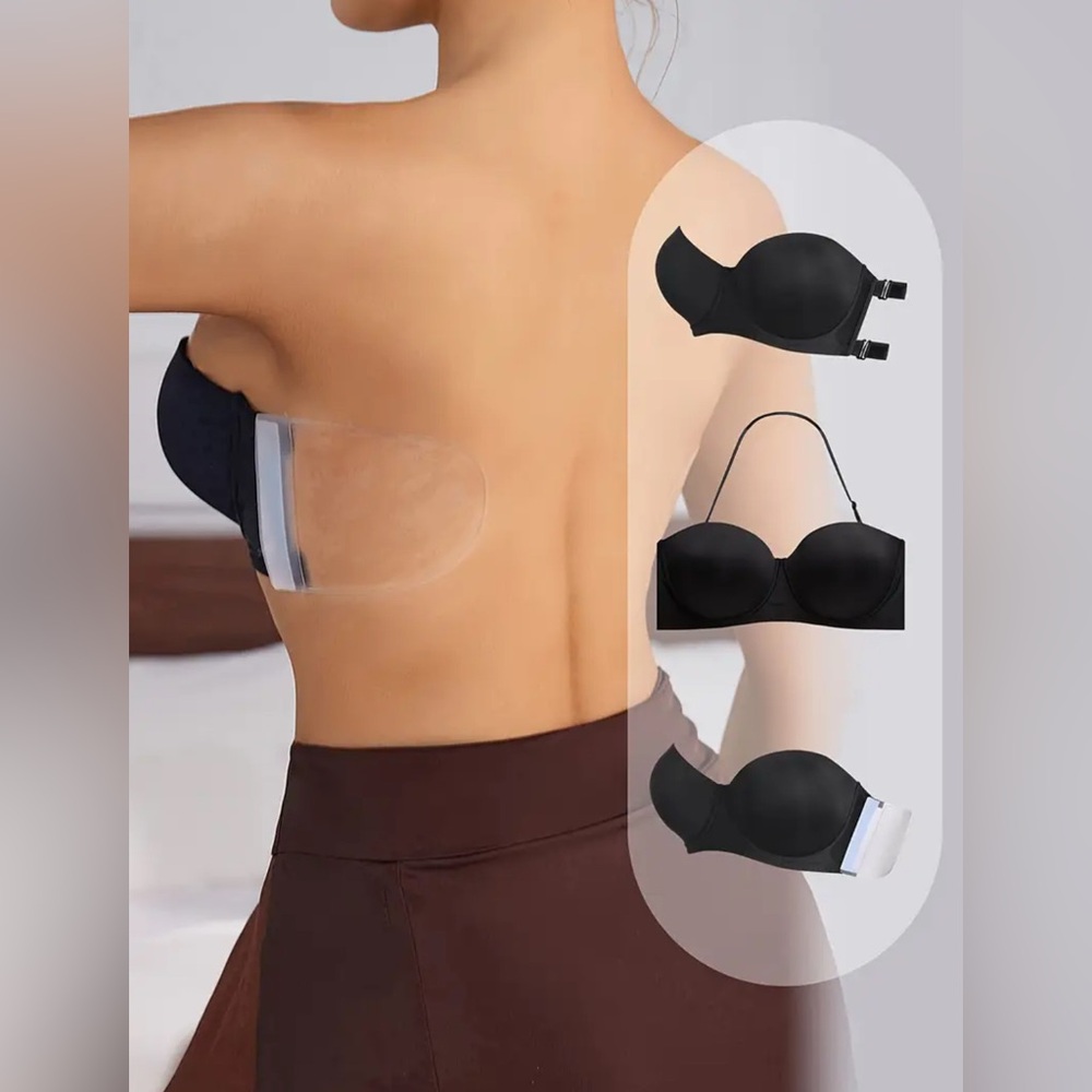 Brand new. Black Strapless Backless Bra